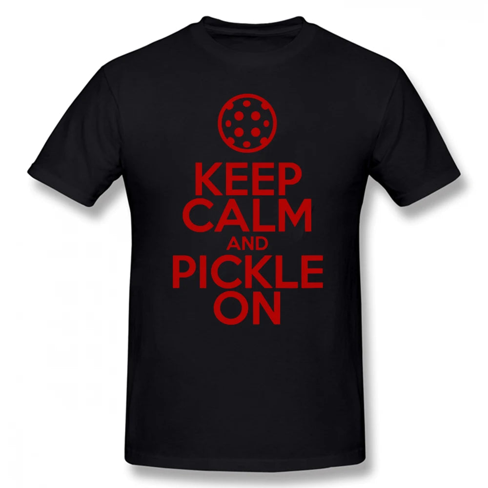 Keep Calm and Pickle On Pickleball T Shirts-PaddleBall Sports Co