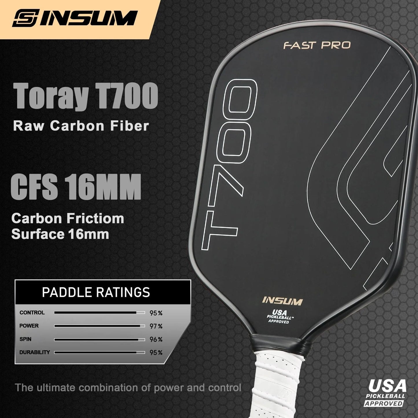 Insum T700 Fast Pro Paddle-PaddleBall Sports Co