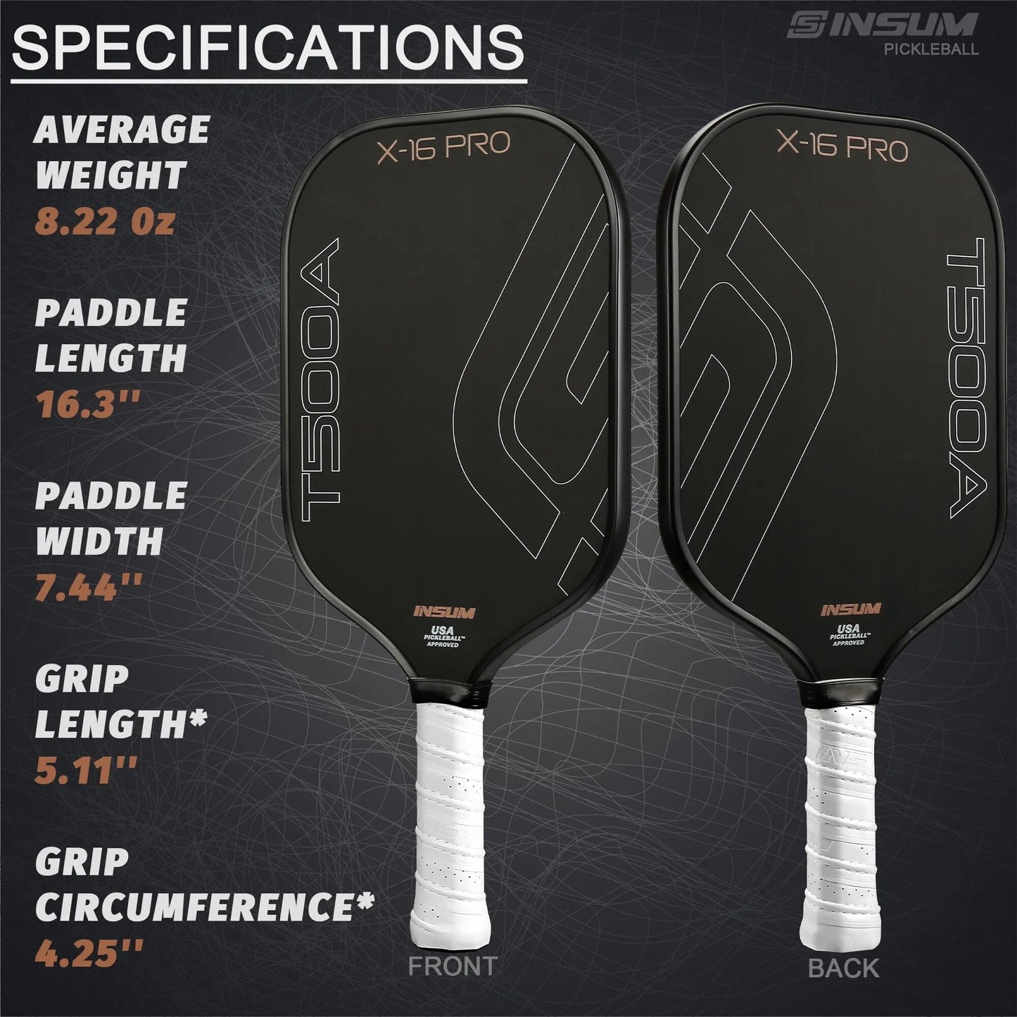 Insum T500A x-16 Pro Paddle-PaddleBall Sports Co