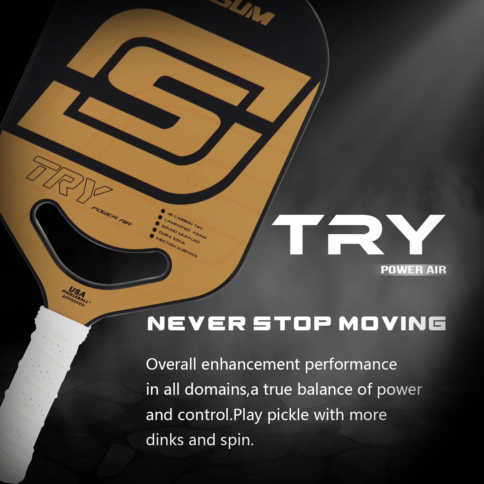 Insum Try Power Air Elongated Pickleball Paddle-PaddleBall Sports Co