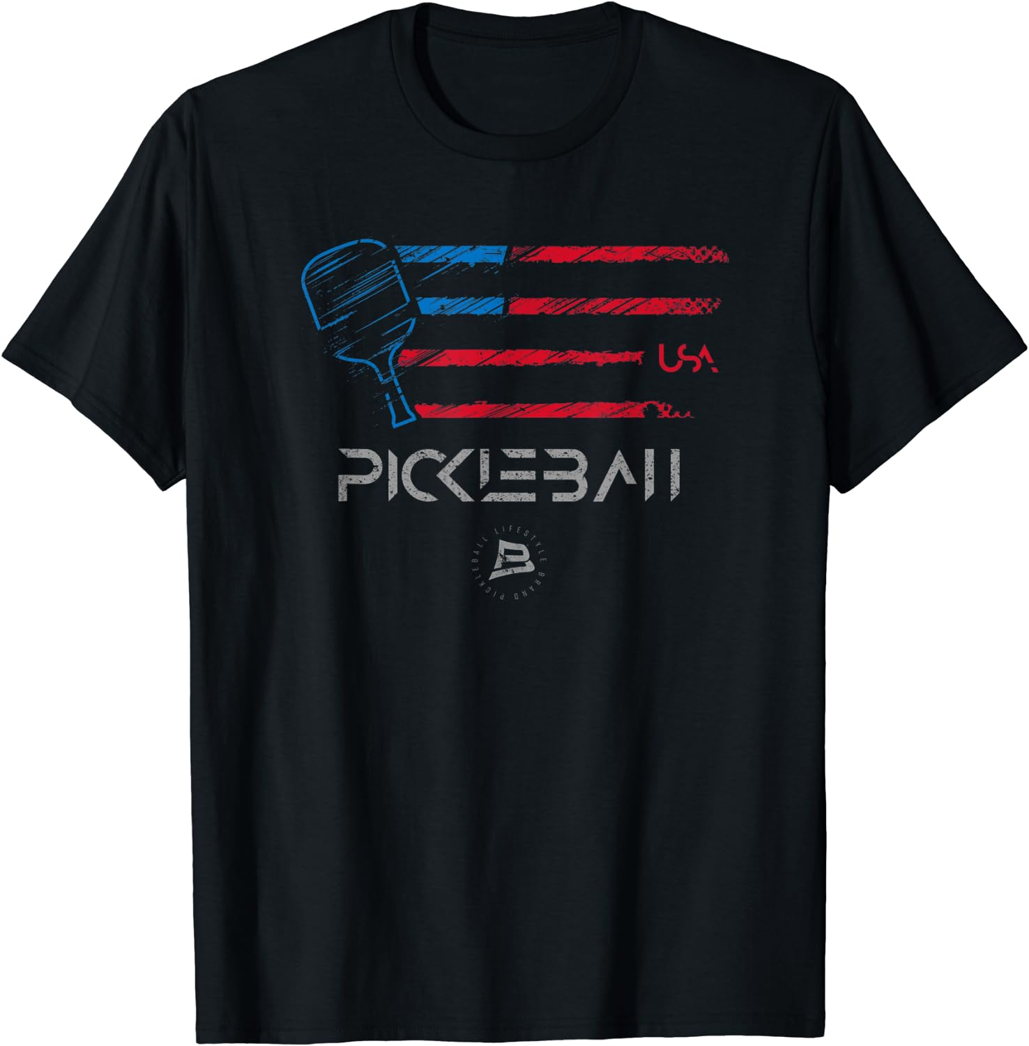 Distressed USA Pickleball Shirt-PaddleBall Sports Co