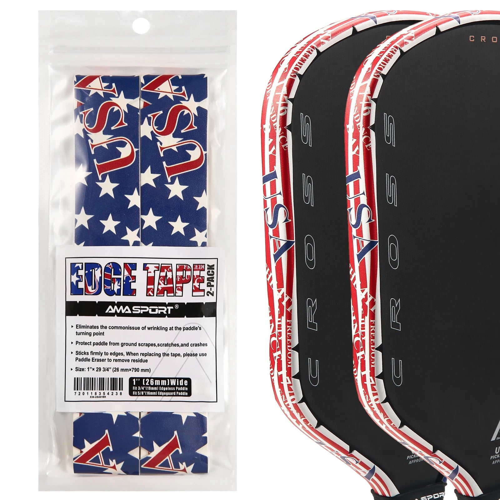 AMA Sport Pickleball Paddle Edge Tape with designs-PaddleBall Sports Co