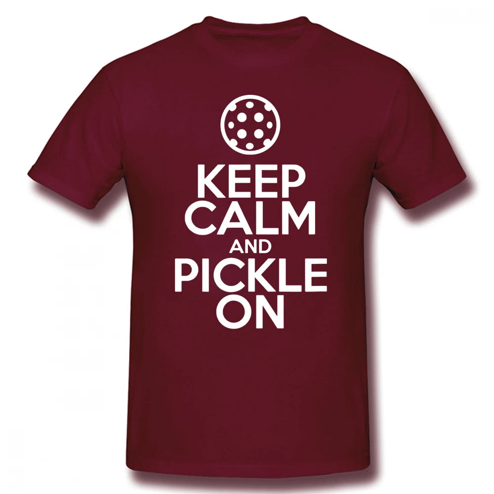 Keep Calm and Pickle On Pickleball T Shirts-PaddleBall Sports Co