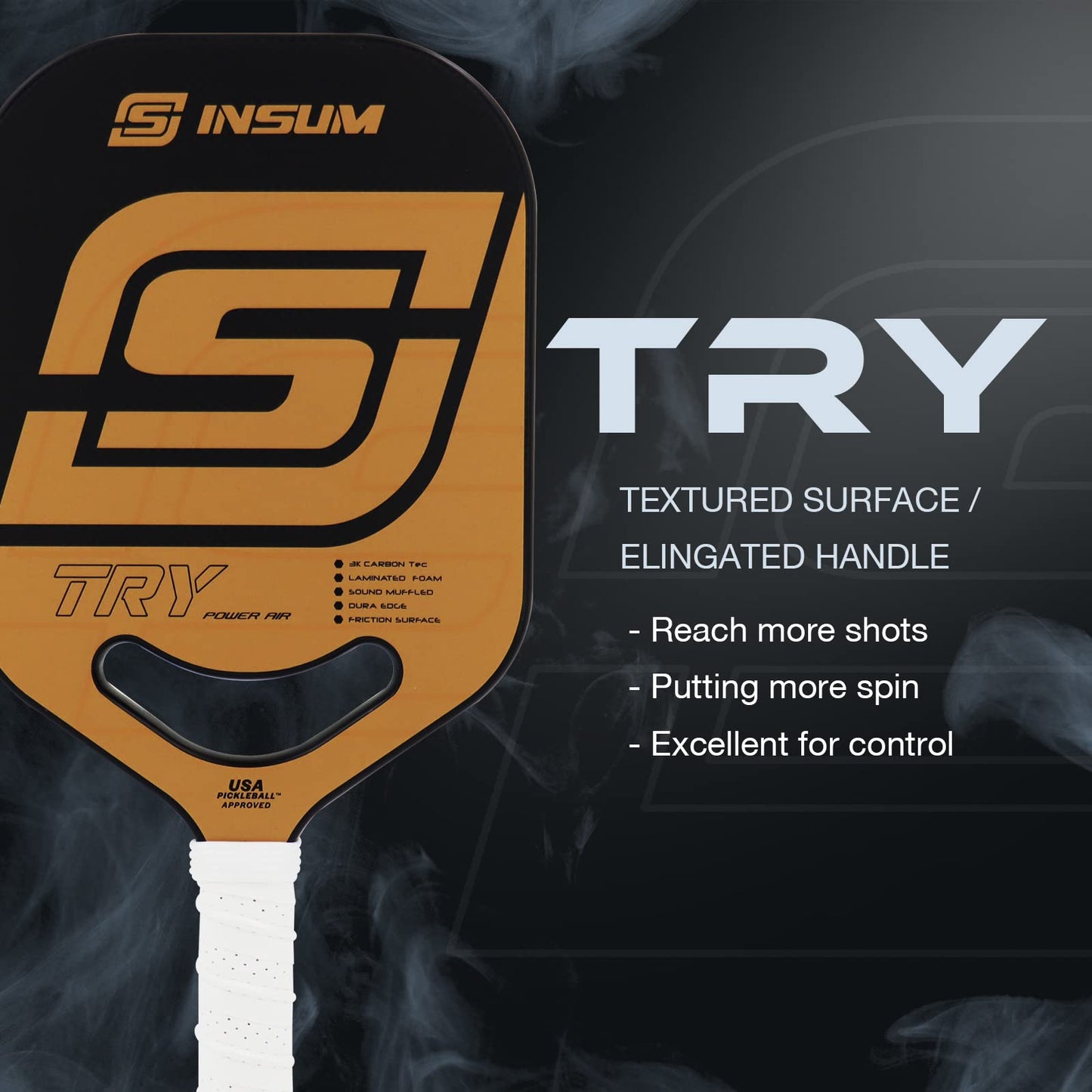 Insum Try Power Air Elongated Pickleball Paddle-PaddleBall Sports Co