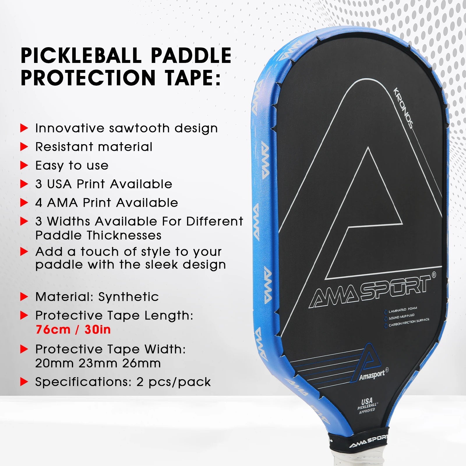 AMA Sport Pickleball Paddle Edge Tape with designs-PaddleBall Sports Co