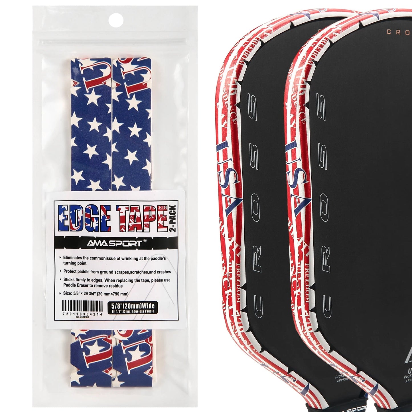 AMA Sport Pickleball Paddle Edge Tape with designs-PaddleBall Sports Co