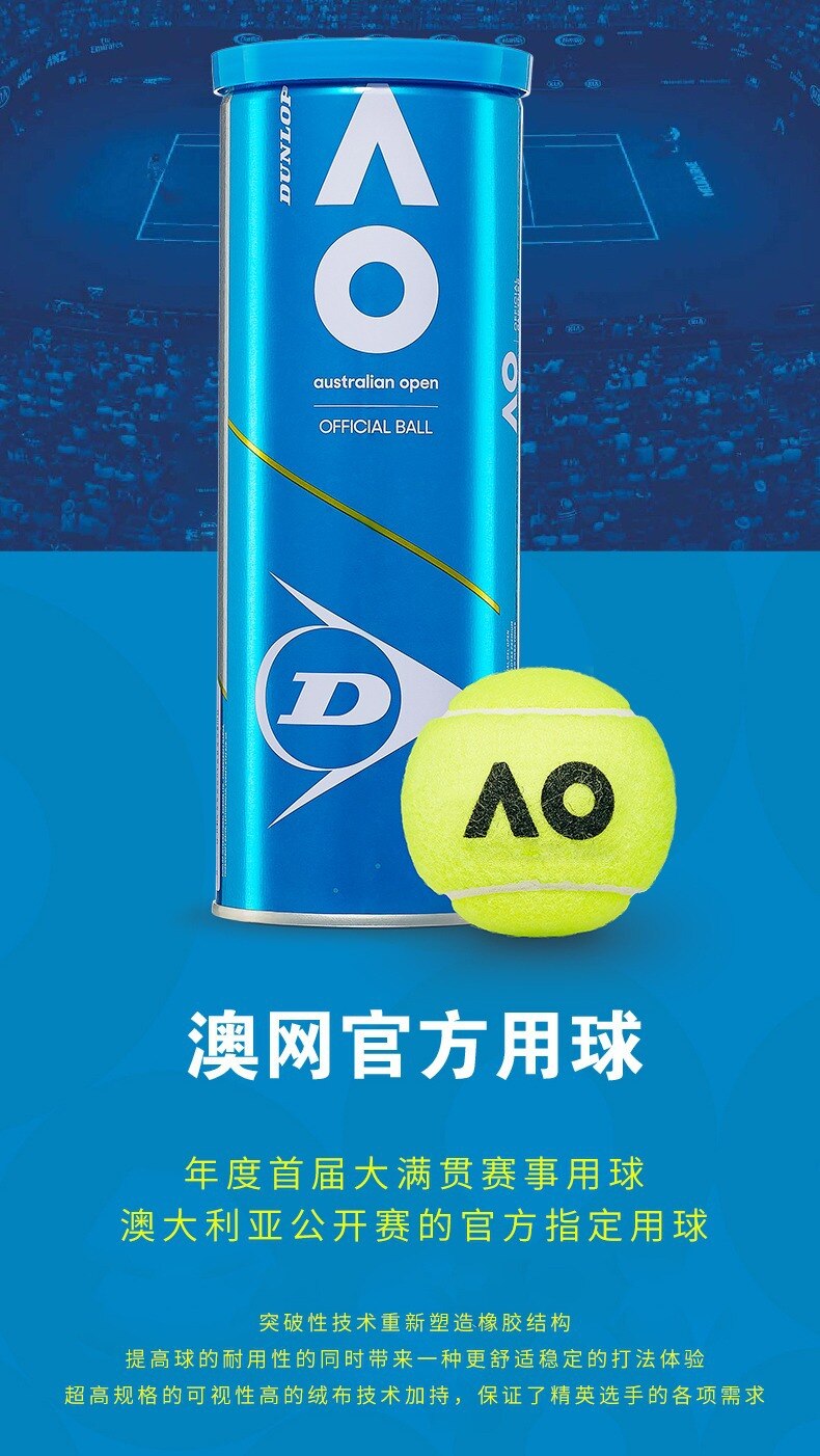 Dunlop AO Padel Balls-PaddleBall Sports Co