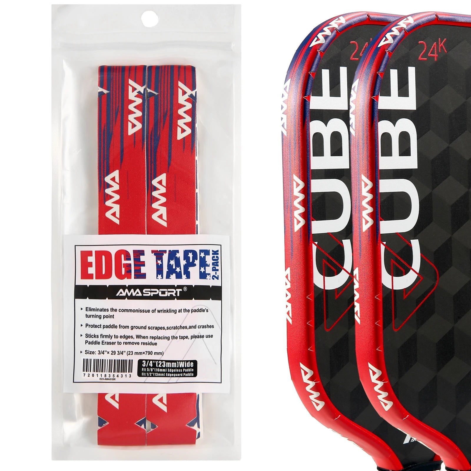 AMA Sport Pickleball Paddle Edge Tape with designs-PaddleBall Sports Co