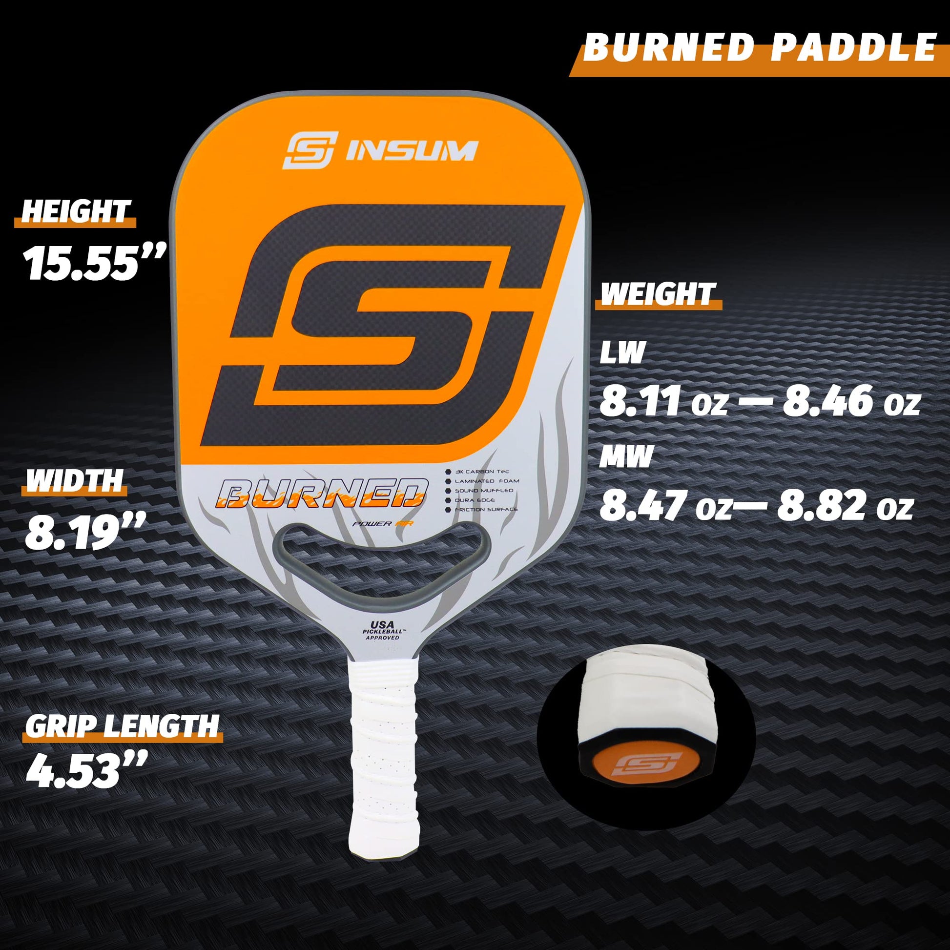 Insum Burned Pickleball Paddle-PaddleBall Sports Co