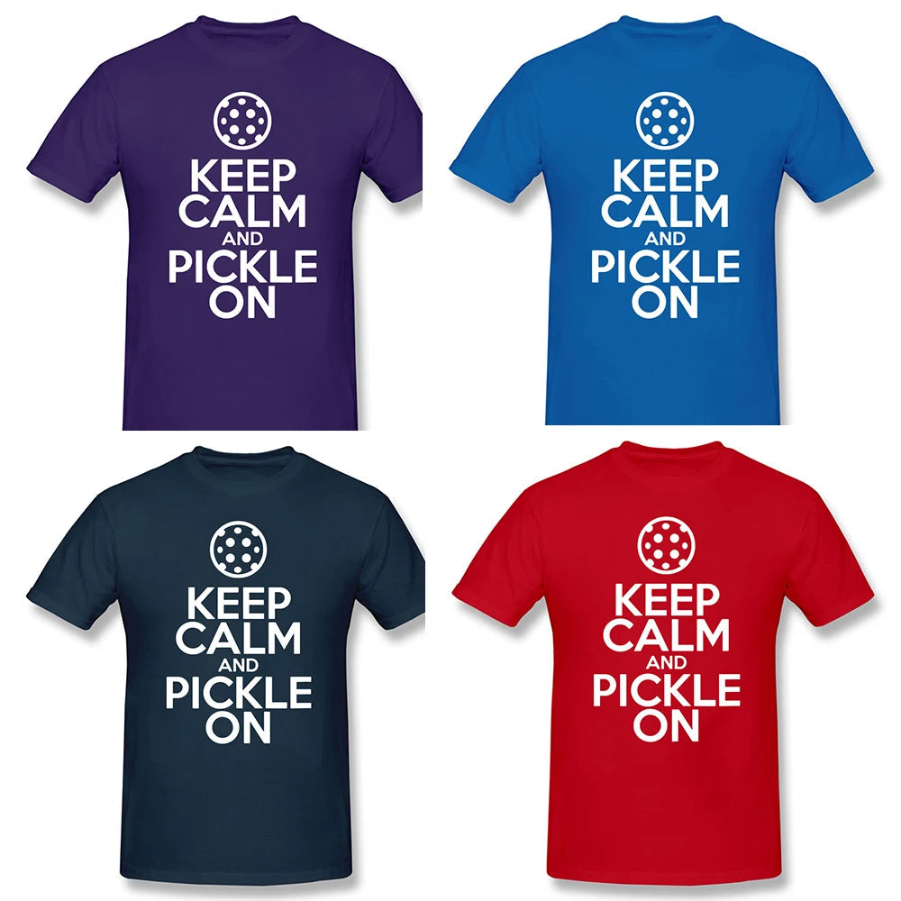 Keep Calm and Pickle On Pickleball T Shirts-PaddleBall Sports Co