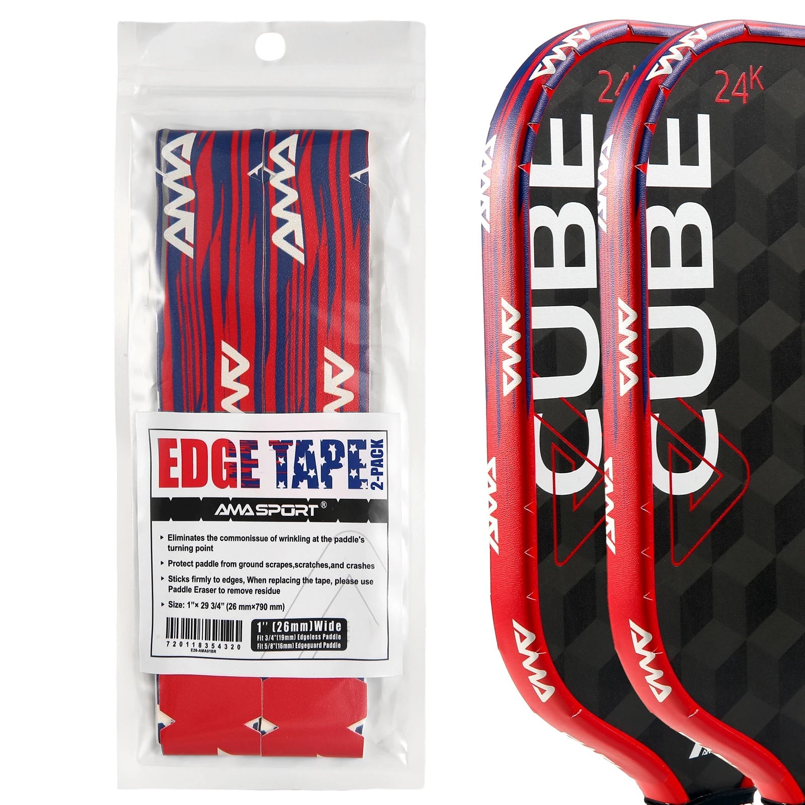 AMA Sport Pickleball Paddle Edge Tape with designs-PaddleBall Sports Co