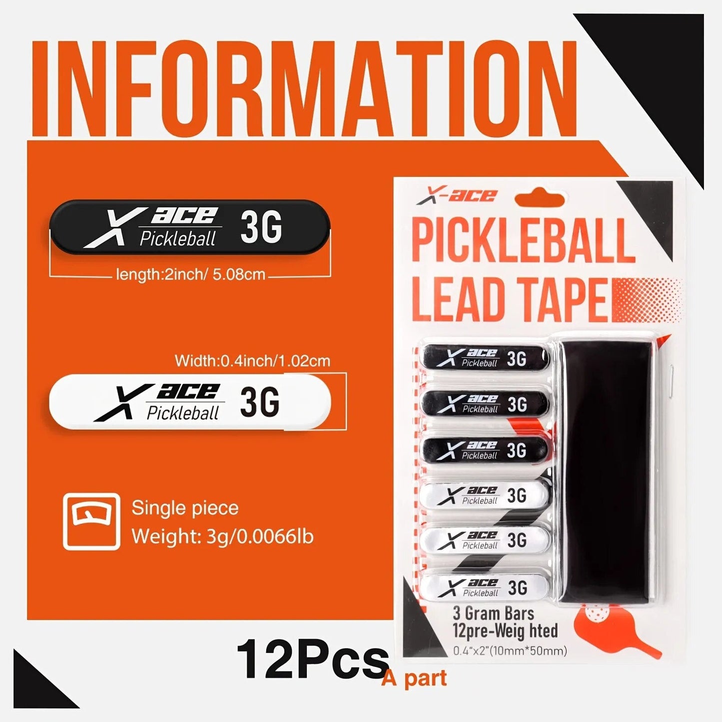 X-Ace Weighted Pickleball Lead Tape-PaddleBall Sports Co