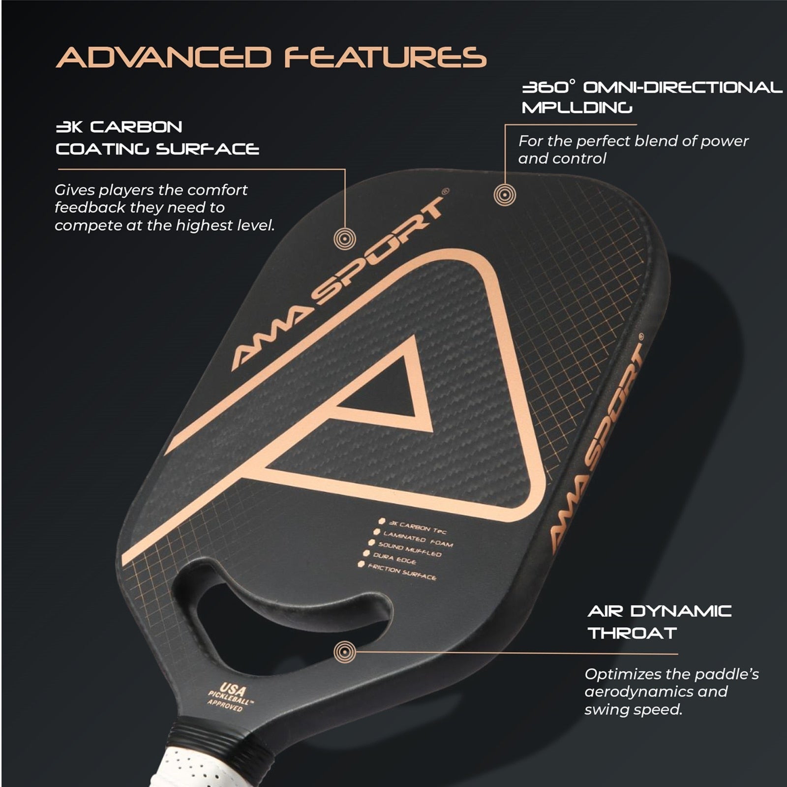 AMA Sport Immersion series Pickleball Paddle-PaddleBall Sports Co