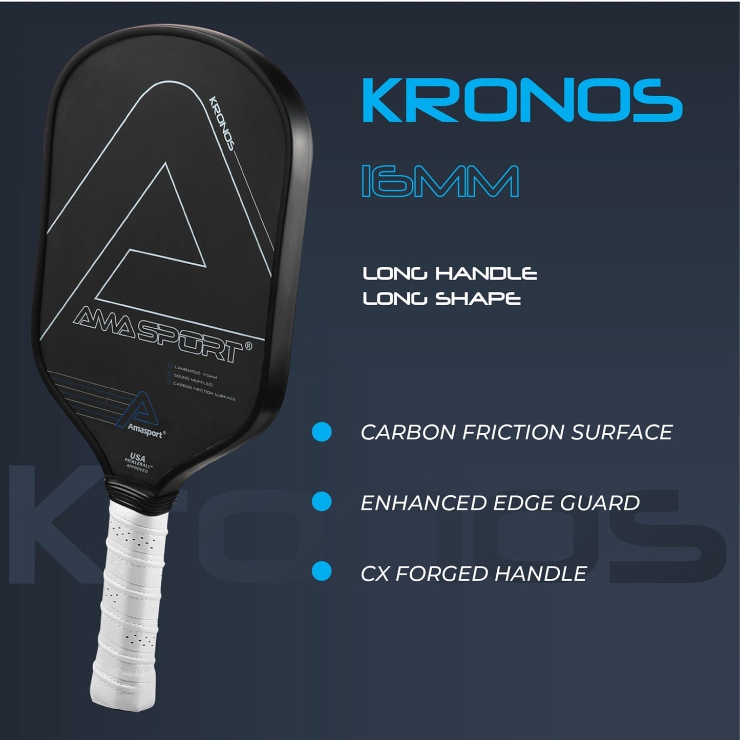 AMA Sport Kronos 15.8mm Pickleball Paddle-PaddleBall Sports Co