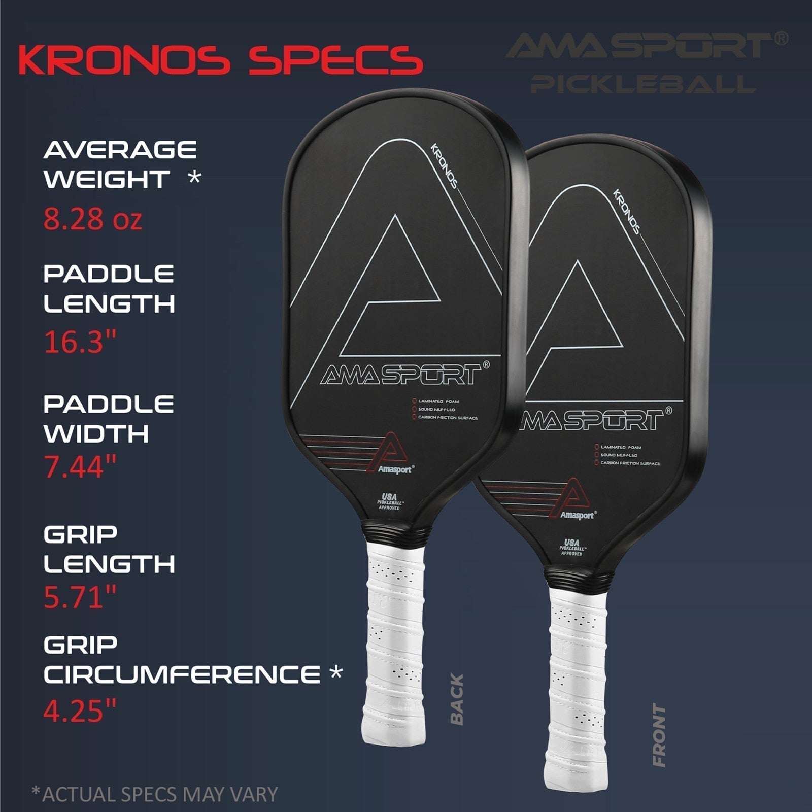 AMA Sport Kronos 15.8mm Pickleball Paddle-PaddleBall Sports Co