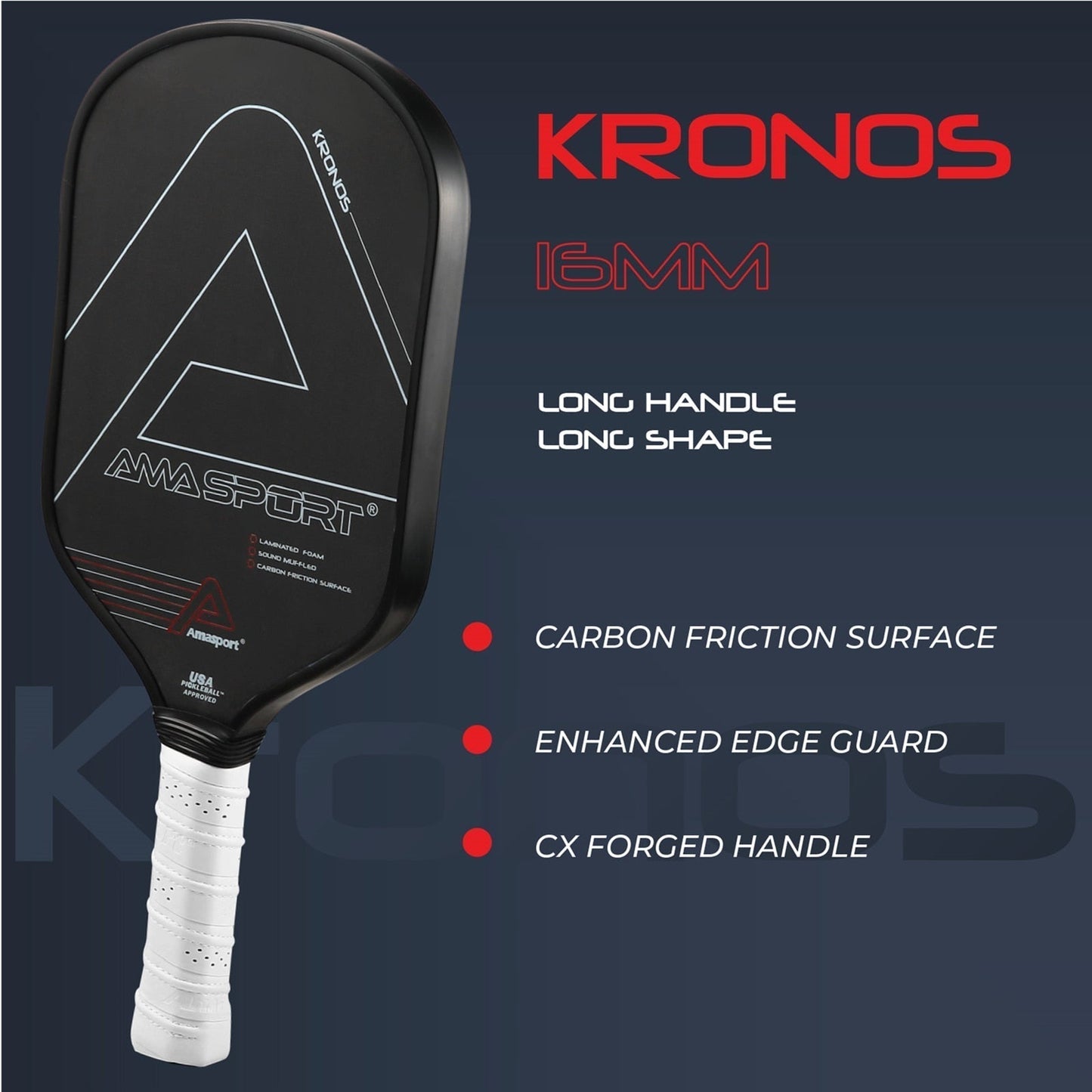 AMA Sport Kronos 15.8mm Pickleball Paddle-PaddleBall Sports Co