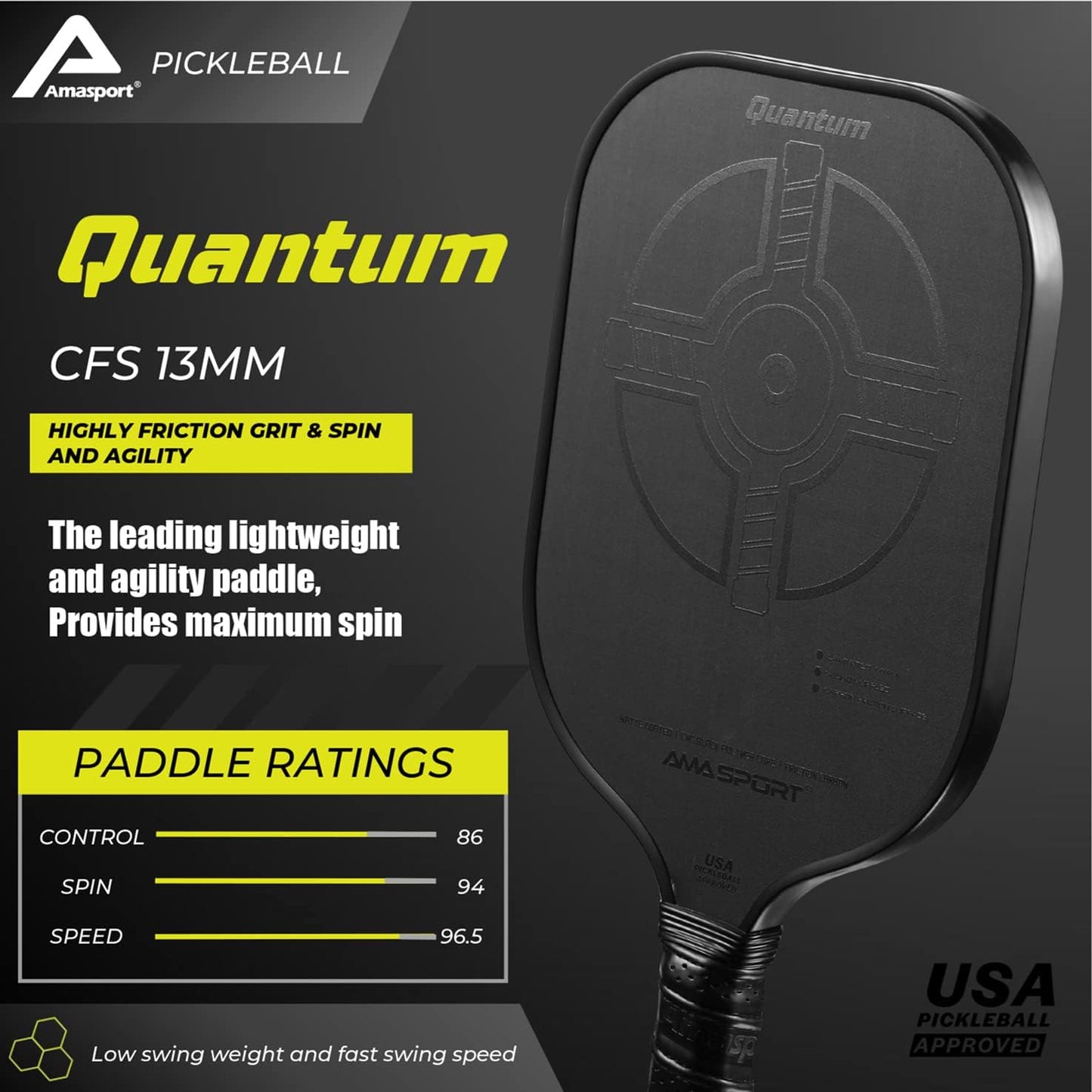 AMASPORT Quantum Pickleball Paddle-PaddleBall Sports Co